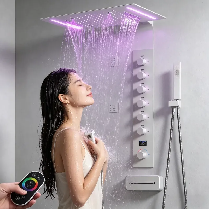 Massage - Luxe slimme plafonddouchesysteem LED thermostaat regendouche